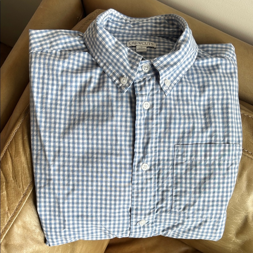 Crewcuts Kids Blue Checkered Button-Down Shirt